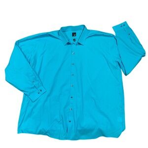J Ferrar Big & Tall Blue Long Sleeve Button Down Dress Shirt Men‎ 20 38 39